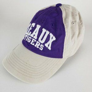 Captivating Headwear LSU Geaux Tigers Adjustable Cap Hat Beige Purple